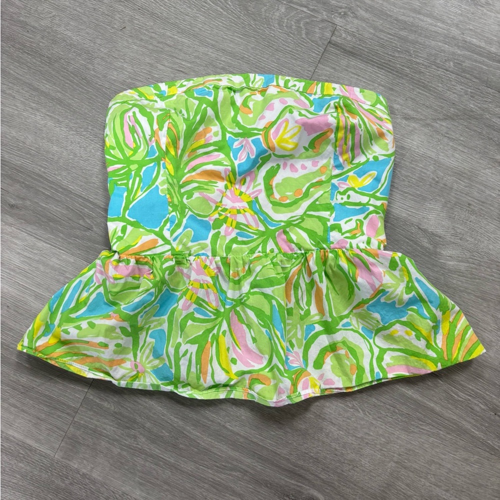 Lilly Pulitzer Shandy Peplum Top Size 4